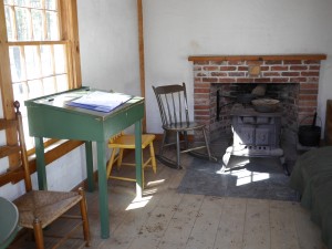 Inside the replica cabin