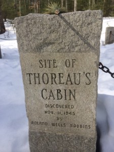 Stone marking the original cabin site