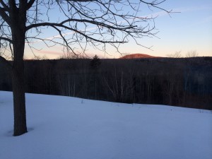 View west from my room at Romero House at sunrise