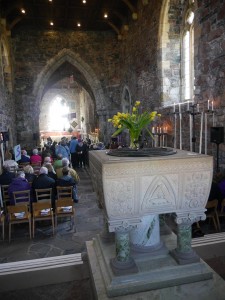 Easter morning worship in Iona Abbey