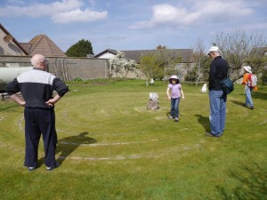 Our angel, Gordon, gave us a tour of his home and garden, which included this backyard labyrinth, large crystals, sculptures as and a number of other tools for the spiritual journey