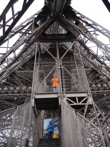 Climbing the first 700 stairs of the Eiffel Tower