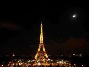 Eiffel Tower under moon light