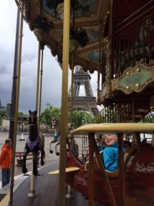 Enjoying the carousel in Paris