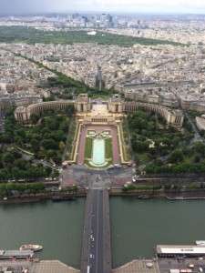 Looking east from the tope of the Eiffel Tower