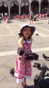 Feeding the birds at San Marco